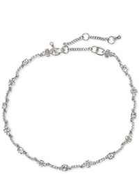 Givenchy Silver Tone Crystal Choker Necklace