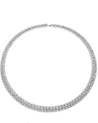 Simulated Crystal 2 Row Coil Choker Necklace