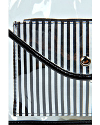 Boohoo Kris Perspex Clutch With Stripe Liner