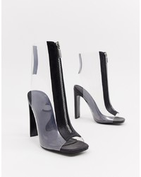 Clear Cutout Ankle Boots
