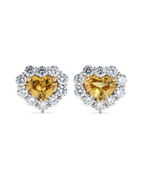 Bayco 18 Karat Gold And Platinum Sapphire And Diamond Earrings