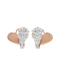 Yeprem 18 Karat Rose And White Gold Diamond Earrings