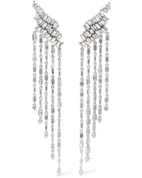 Suzanne Kalan 18 Karat White Gold Diamond Earrings