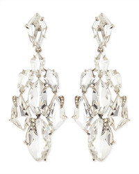 Alexis Bittar Fine Clear Quartz Claw Diamond Chandelier Earrings