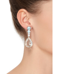 Bounkit Clear And Blue Quartz Two Way Earrings