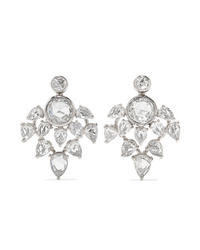 Fred Leighton Collection 18 Karat White Gold Diamond Earrings