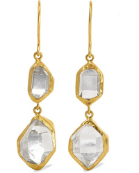 Pippa Small Crystallinity 18 Karat Gold Herkimer Diamond Earrings
