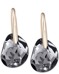 Swarovski Galet Rose Gold Tone Faceted Crystal Earrings
