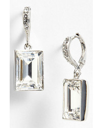 Givenchy Drop Earrings Silver Clear Crystal