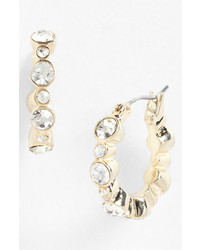 Givenchy Hoop Earrings Clear Crystal Gold