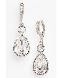 Givenchy Teardrop Earrings Clear Silver