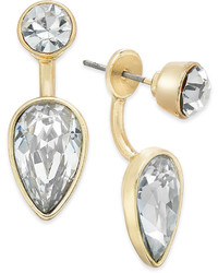 ABS by Allen Schwartz Gold Tone Crystal Earring Jacket Earrings