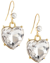 Emily and Ashley Greenbeads By Emily Ashley Heart Drop Earrings Clear