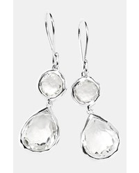 Ippolita Wonderland Double Drop Earrings Silver Clear Quartz