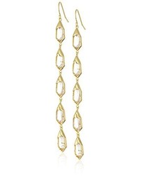 Noir Jewelry Hue Gold And Clear Drop Earrings