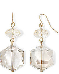 jcpenney Mixit Mixit Gold Tone Clear Double Drop Faceted Earrings