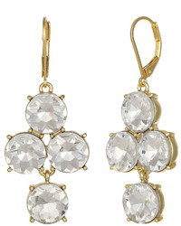Monet Jewelry Monet Clear Glass Gold Tone Chandelier Earrings