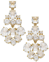 Kate Spade New York Earrings Gold Tone Clear Glass Chandelier Earrings