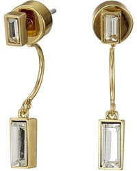 Vince Camuto Pave Crystal Baguette Front Back Earrings