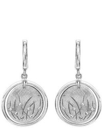 Qvc Sterling Round Wiregrass Crystal Earrings