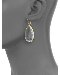 Ippolita Rock Candy Clear Quartz 18k Yellow Gold Large Pear Drop Earrings