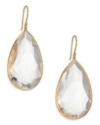 Ippolita Rock Candy Clear Quartz 18k Yellow Gold Large Pear Drop Earrings