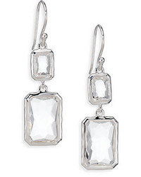 Ippolita Rock Candy Clear Quartz Sterling Silver Snowman Rectangle Drop Earrings
