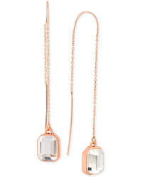 Kenneth Cole Rose Gold Tone Crystal Chain Drop Earrings