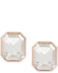 Kenneth Cole Rose Gold Tone Crystal Stud Earrings