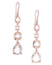Ippolita Rose Rock Candy Clear Quartz Mixed Linear Drop Earrings