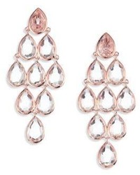 Ippolita Rose Rock Candy Clear Quartz Teardrop Chandelier Earrings