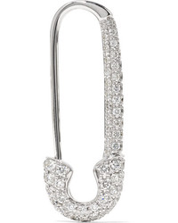 Anita Ko Safety Pin 18 Karat White Gold Diamond Earring