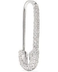Anita Ko Safety Pin 18 Karat White Gold Diamond Earring