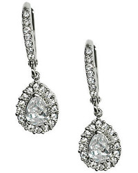Givenchy Silvertone Crystal Drop Earrings