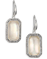 Ippolita Stella Mother Of Pearl Clear Quartz Diamond Sterling Silver Rectangle Drop Earrings