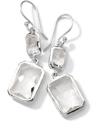 Ippolita Sterling Silver Wonderland Rectangular Mini Drop Earrings In Clear Quartz