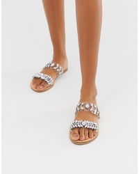 Accessorize Clear Flat Sandals With Embellisht