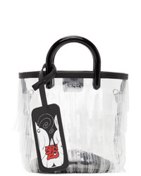 Clear Fringe Leather Tote Bag