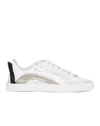 Clear Leather Low Top Sneakers