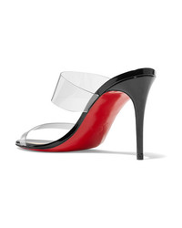 Christian Louboutin Just Nothing 85 Pvc And Patent Leather Mules