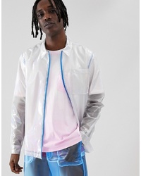 ASOS DESIGN Festival Co Ord Zip Through Overshirt In Clear Fabric