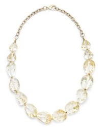 ABS by Allen Schwartz Gold Tone Flakes Clear Bead Necklace