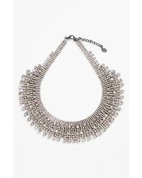 Cara Tiered Collar Necklace Clear Hematite