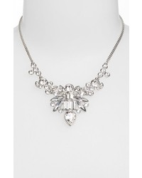 Givenchy Crystal Bib Necklace Clear Silver