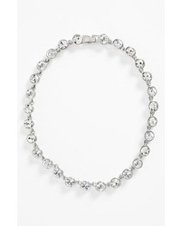 Givenchy Crystal Station Collar Necklace Rhodium Crystal