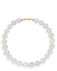 Kenneth Jay Lane Carved Clear Bead Necklace