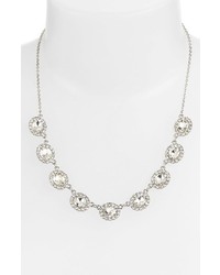 Nina Lisbeth Frontal Necklace Silver Clear