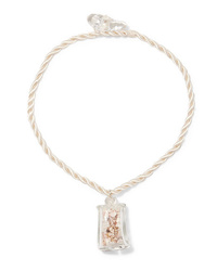 Maryam Nassir Zadeh Shell Cube Glass And Cord Necklace