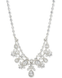 Givenchy Silver Tone Decorative Crystal Collar Necklace