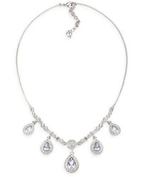 Carolee Silvertone Necklace With Clear Crystal Accents
